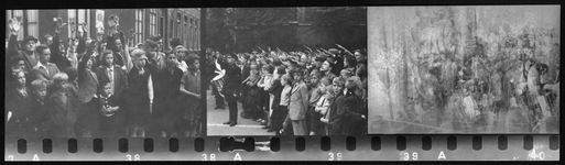 407033 Afbeeldingen van de Openbare Vergadering van de Nationaal-Socialistische Beweging (N.S.B.) op het Janskerkhof te ...